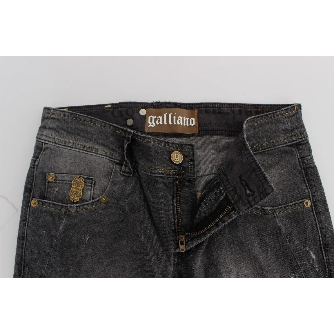 John Galliano Elegant Slim Fit Gray Wash Jeans