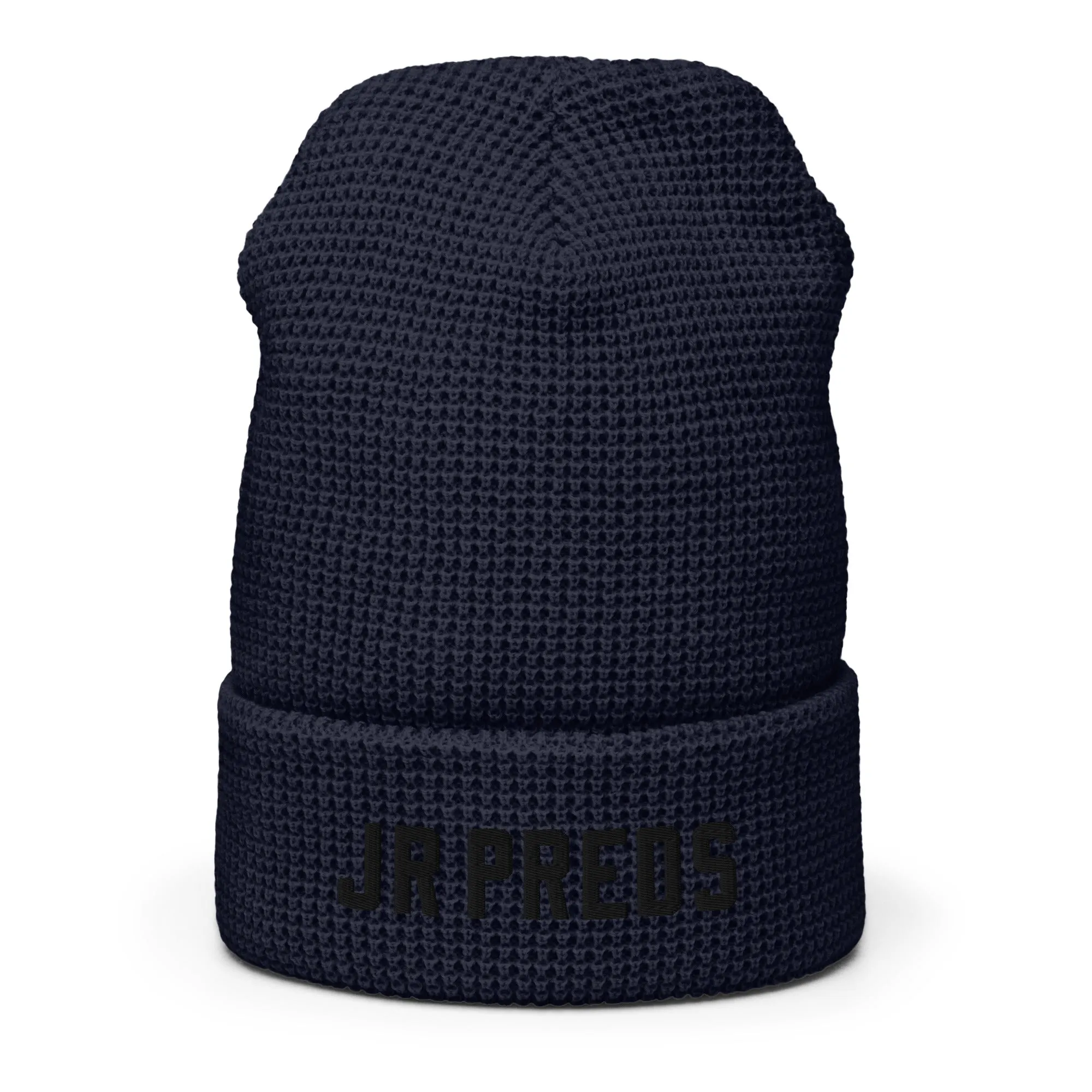 JR Preds Waffle beanie with BLACK Embroidery