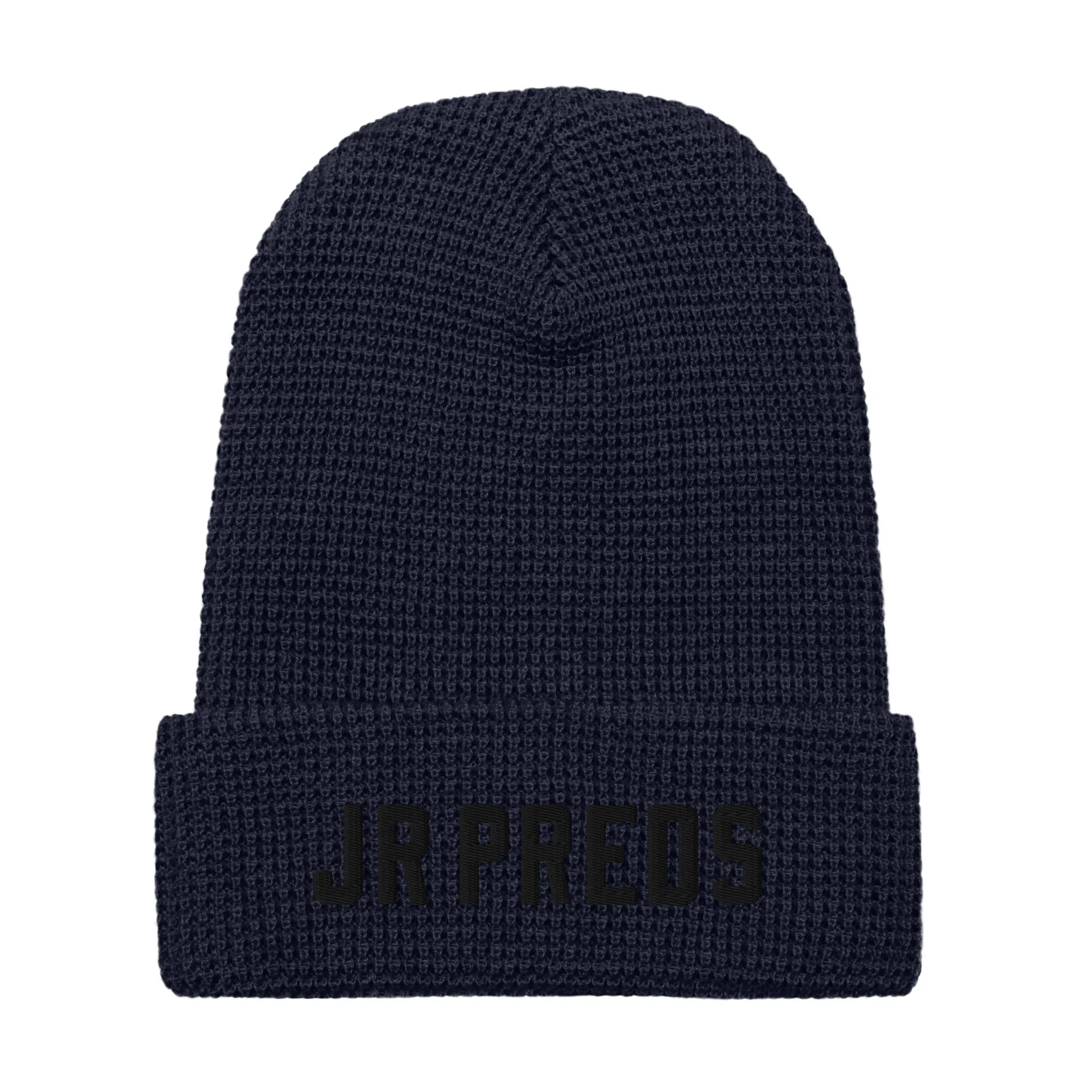 JR Preds Waffle beanie with BLACK Embroidery