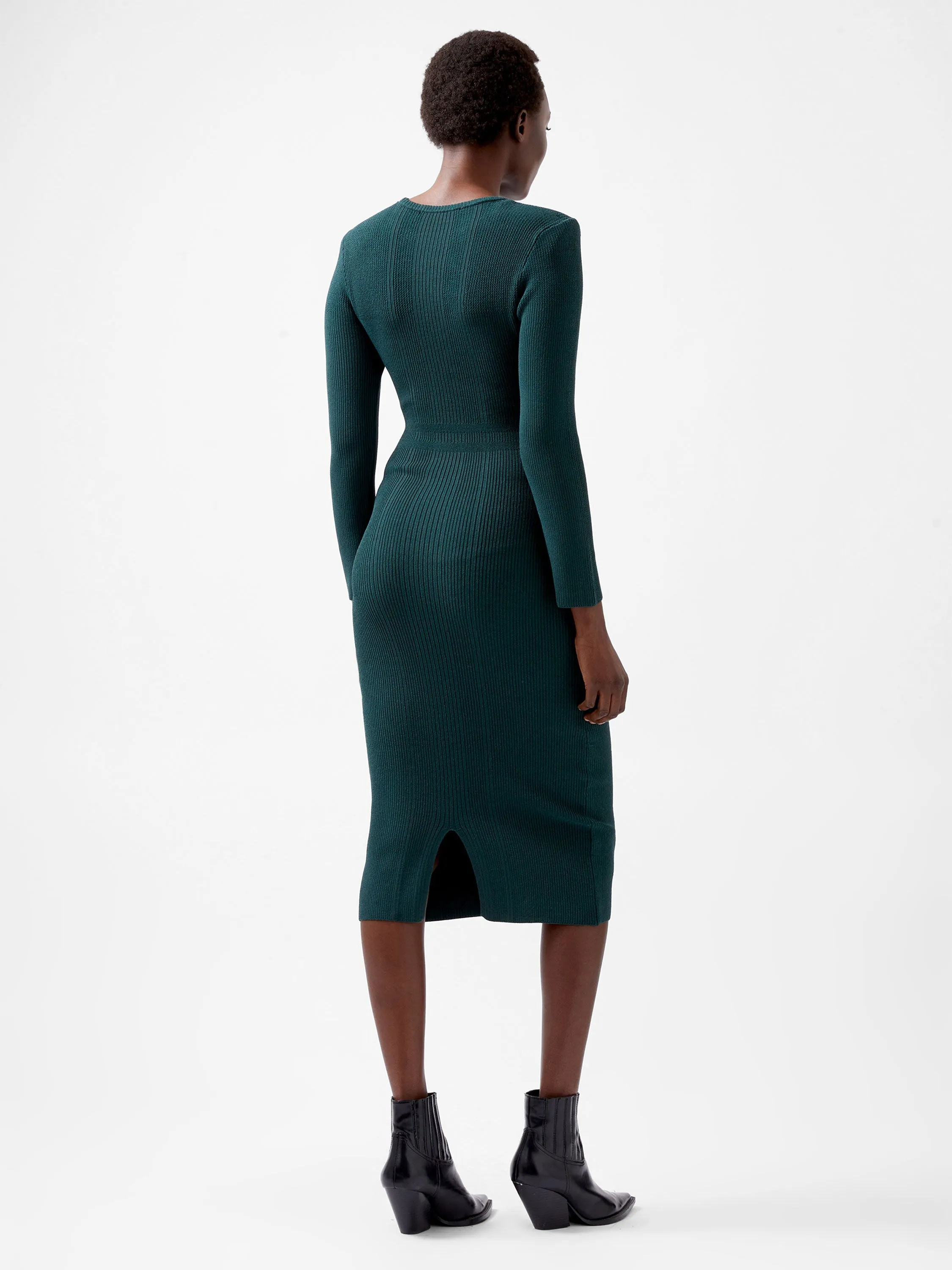 Kairi Rib Long Sleeve Midi Dress