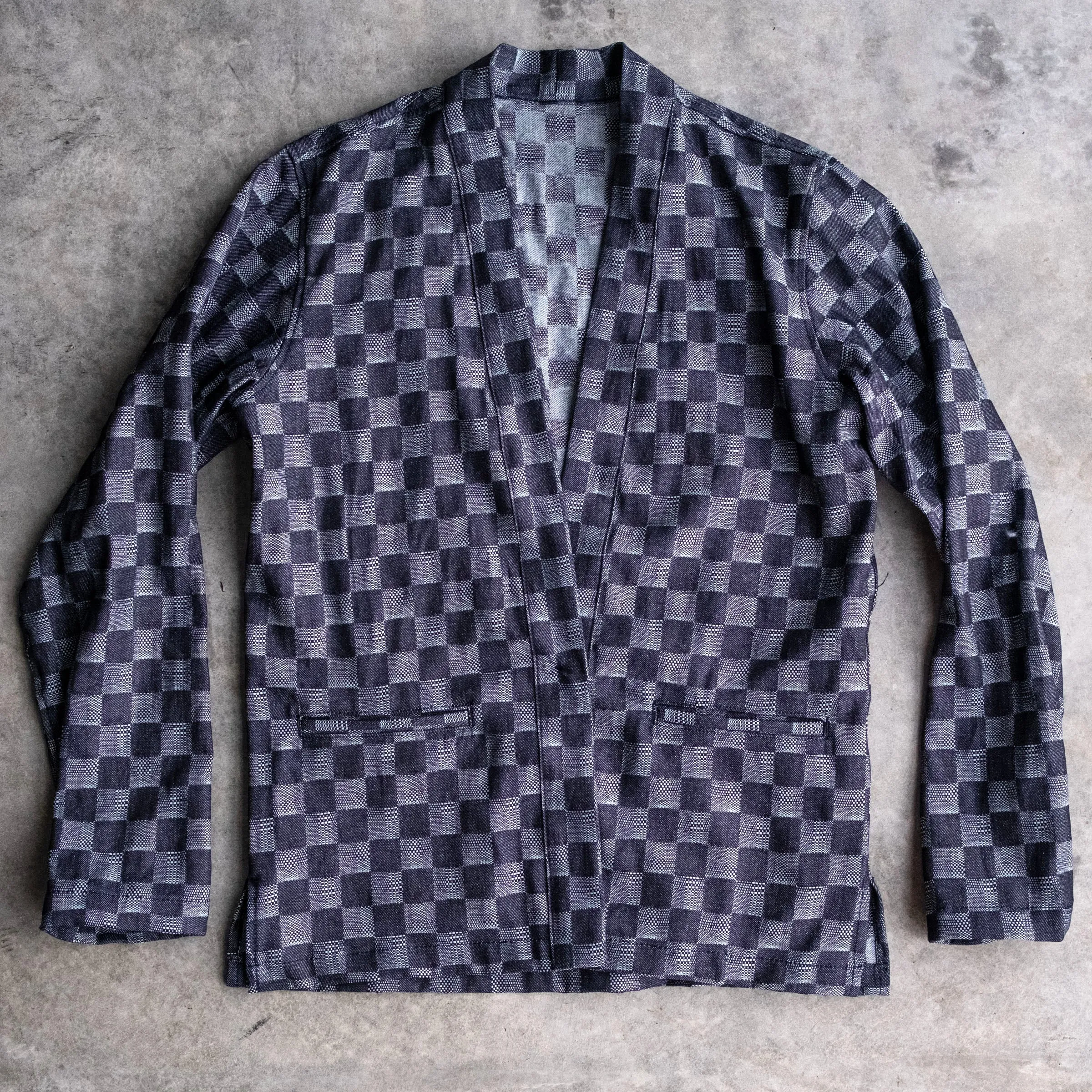 Kamigata Jacket in Checkerboard Jacquard Denim