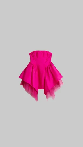 Karen Millen Taffeta & Tulle Bandeau Mini Dress