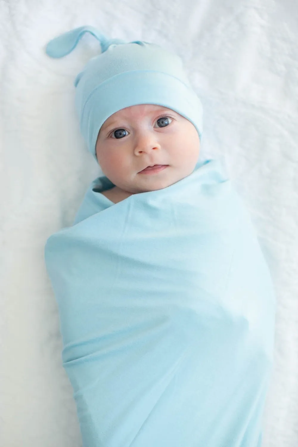 Light Blue Solid Swaddle Blanket Set