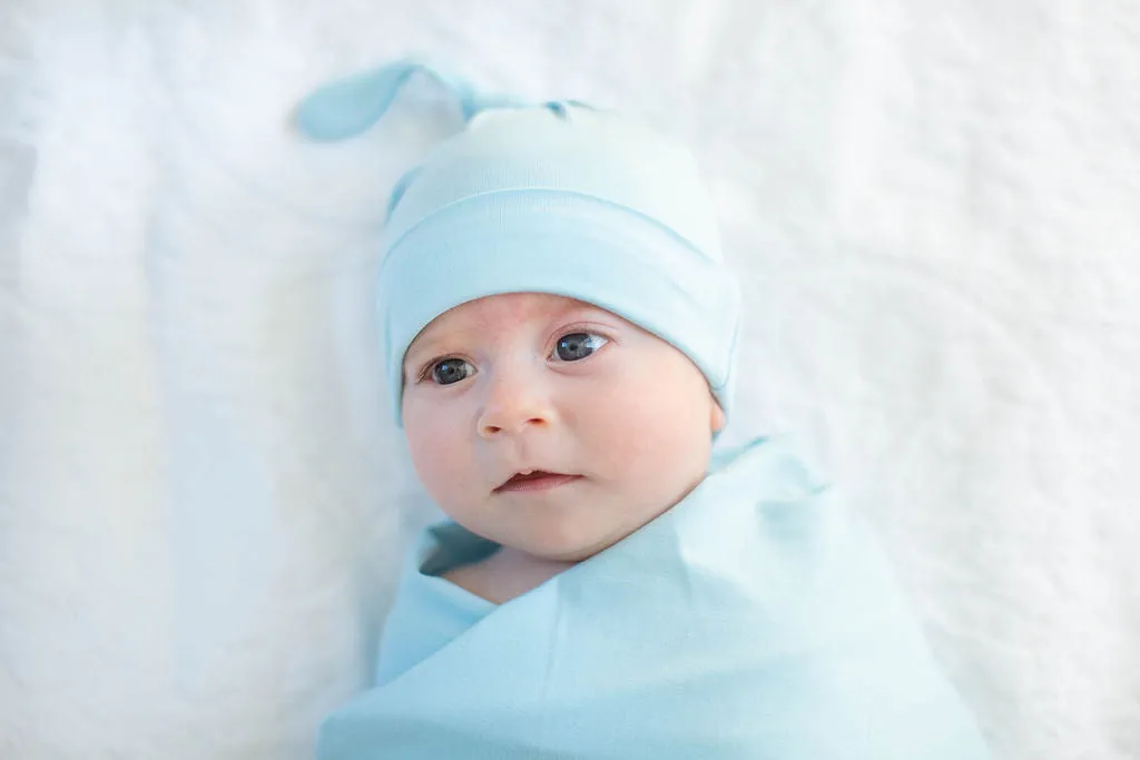 Light Blue Solid Swaddle Blanket Set