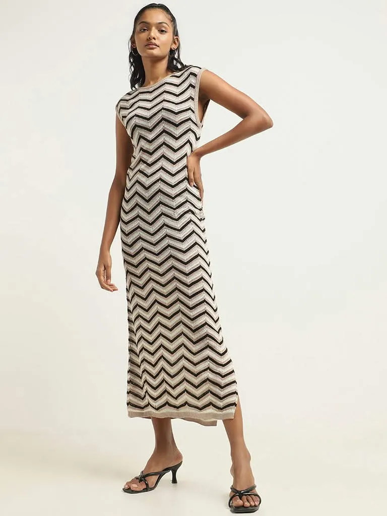 LOV Multicolor Chevron Patterned Dress