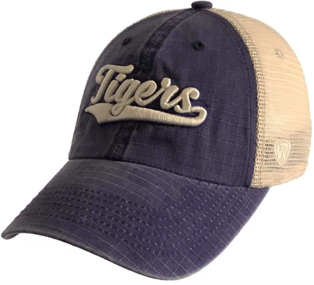 LSU Tigers TOW Purple "Raggs" Mesh Script Logo Snapback Slouch Hat Cap