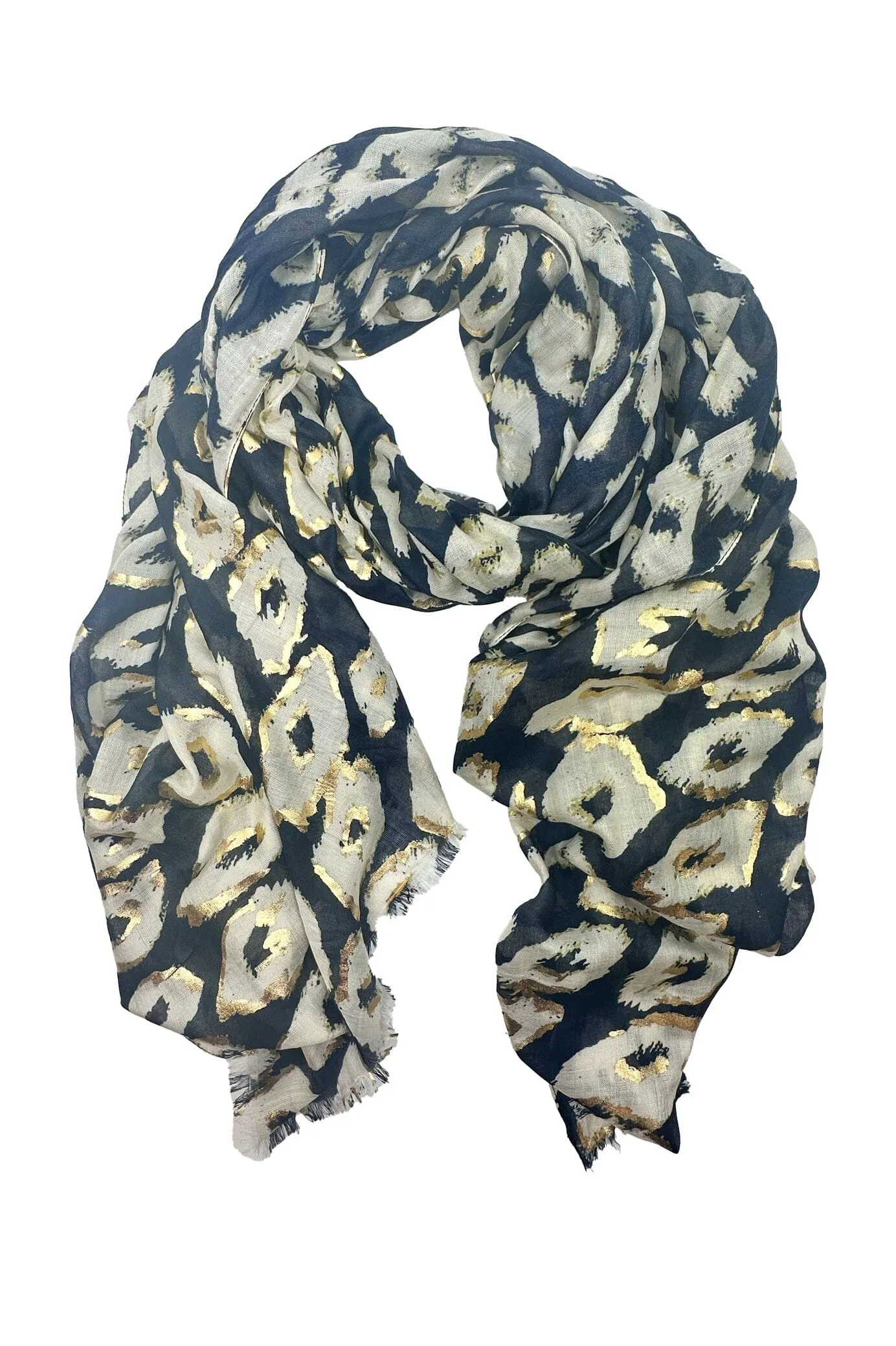 Makena Modal Scarf Black with Gold