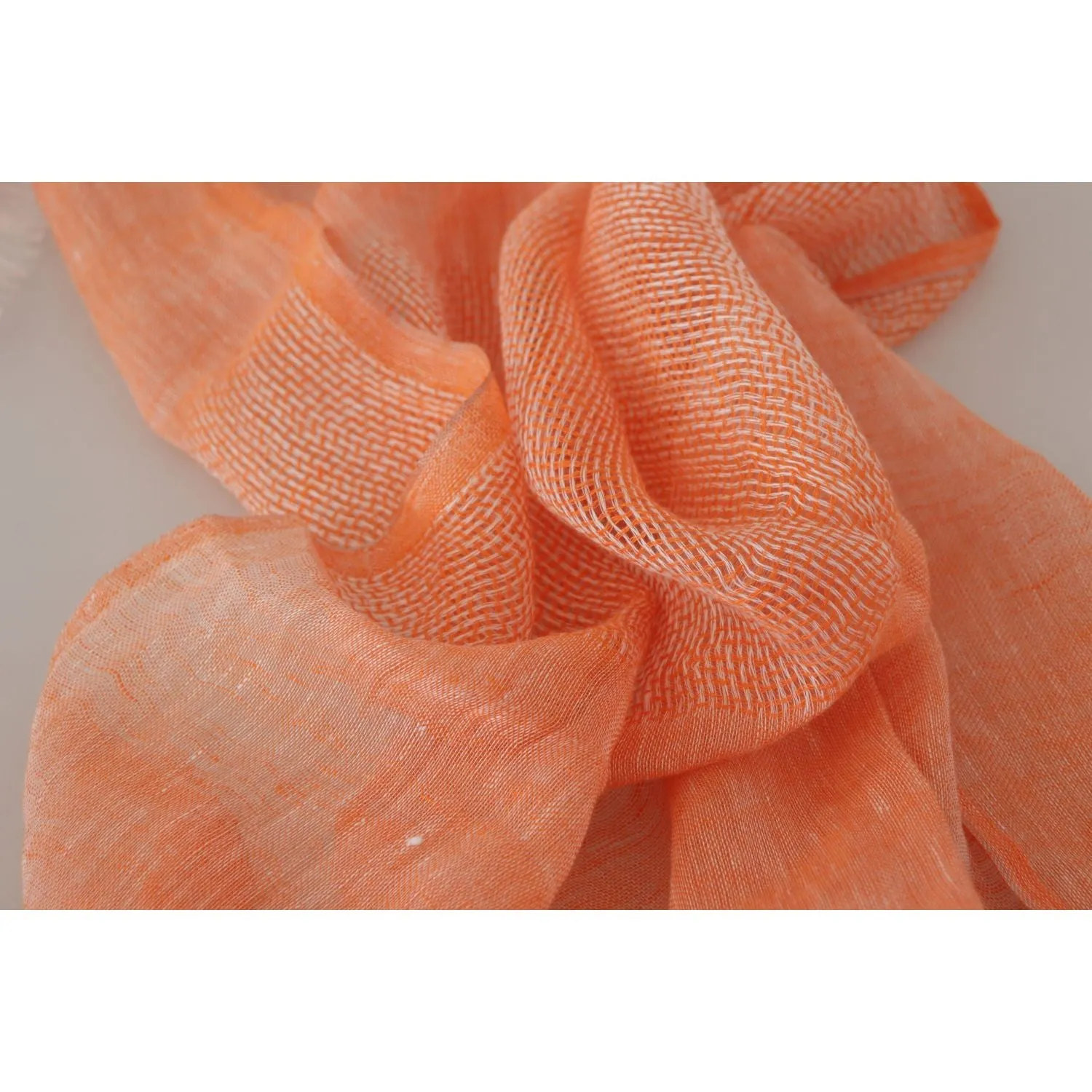 Malo Elegant Orange Linen Shawl Wrap Scarf