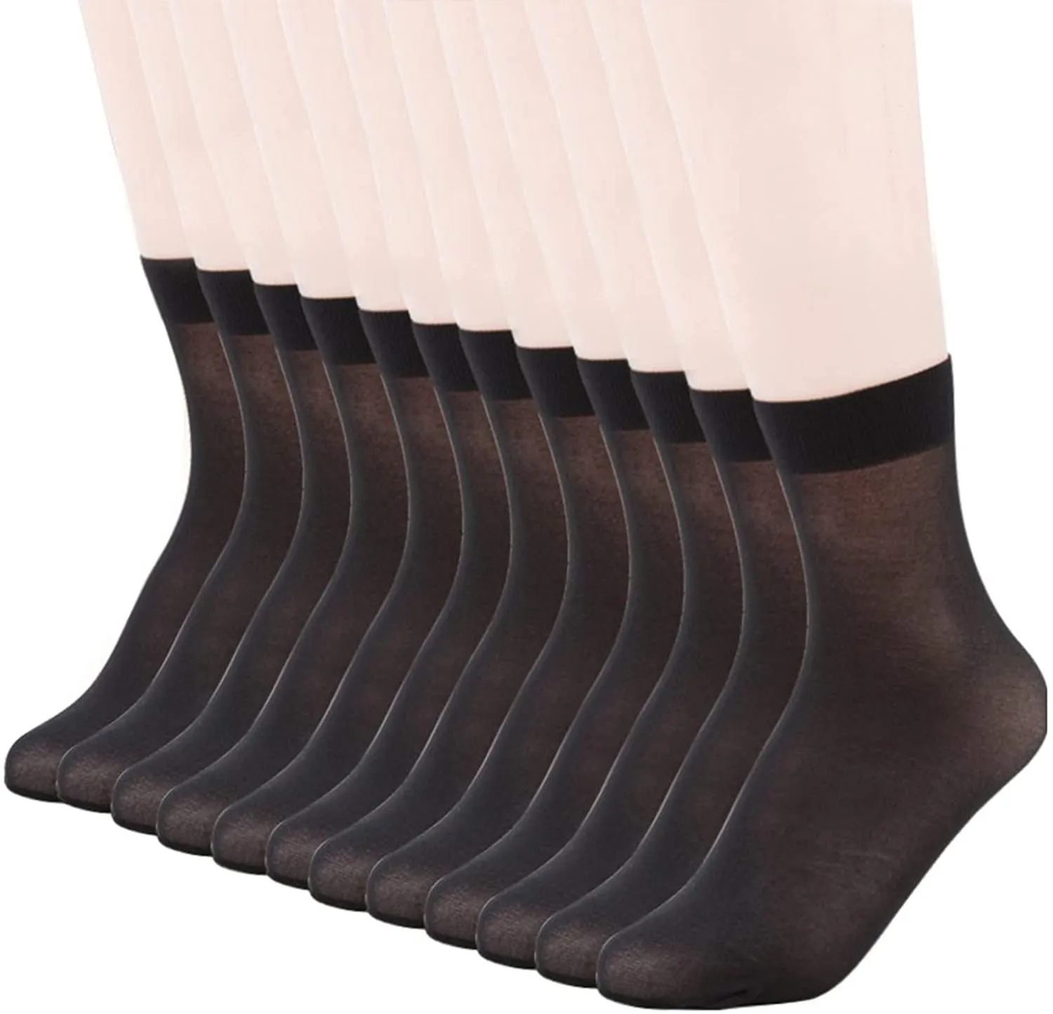 MANZI 12 Pairs Women's Ankle High Sheer Socks