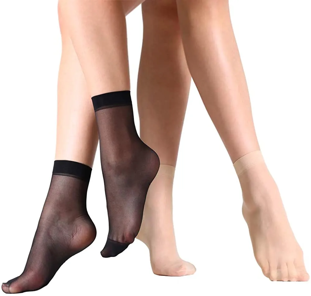 MANZI 12 Pairs Women's Ankle High Sheer Socks