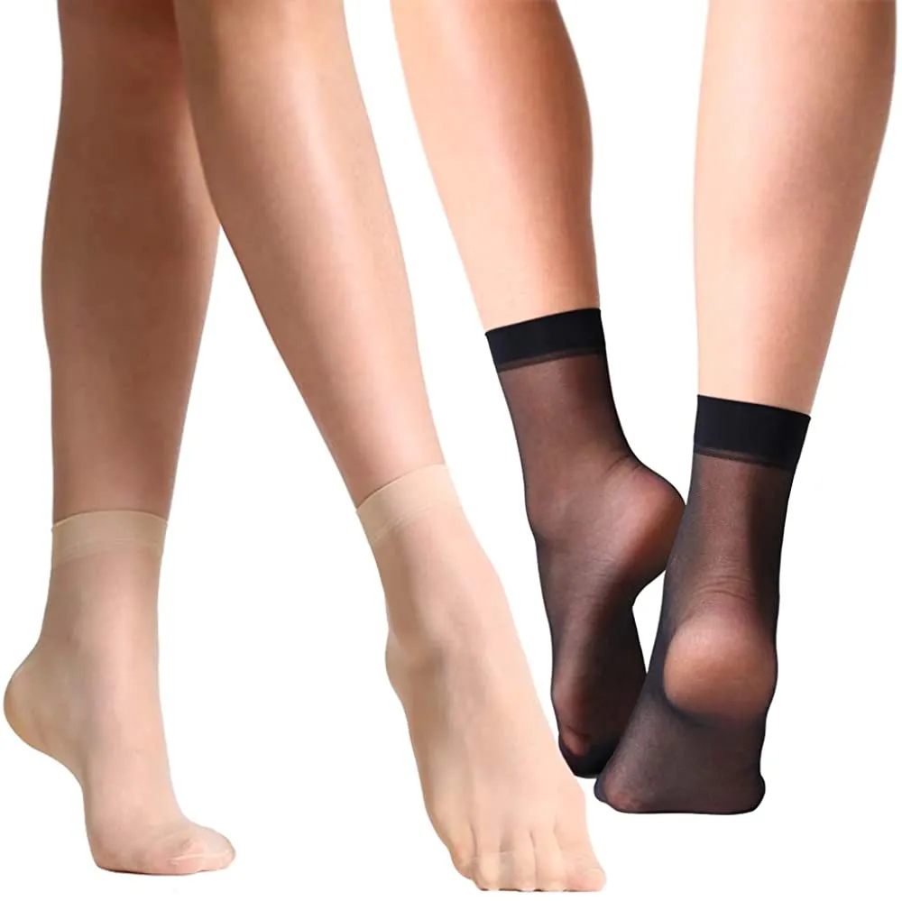 MANZI 12 Pairs Women's Ankle High Sheer Socks