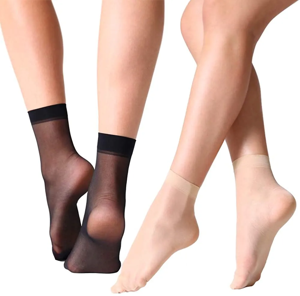 MANZI 12 Pairs Women's Ankle High Sheer Socks