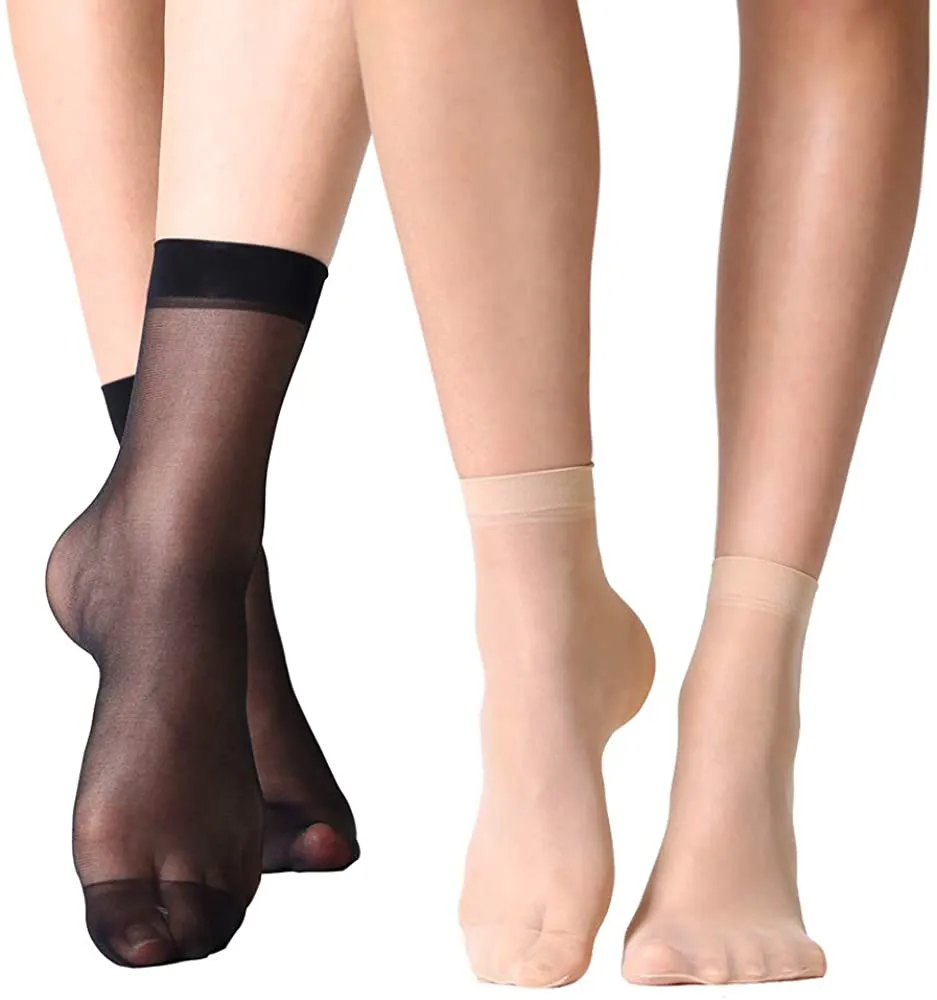 MANZI 12 Pairs Women's Ankle High Sheer Socks