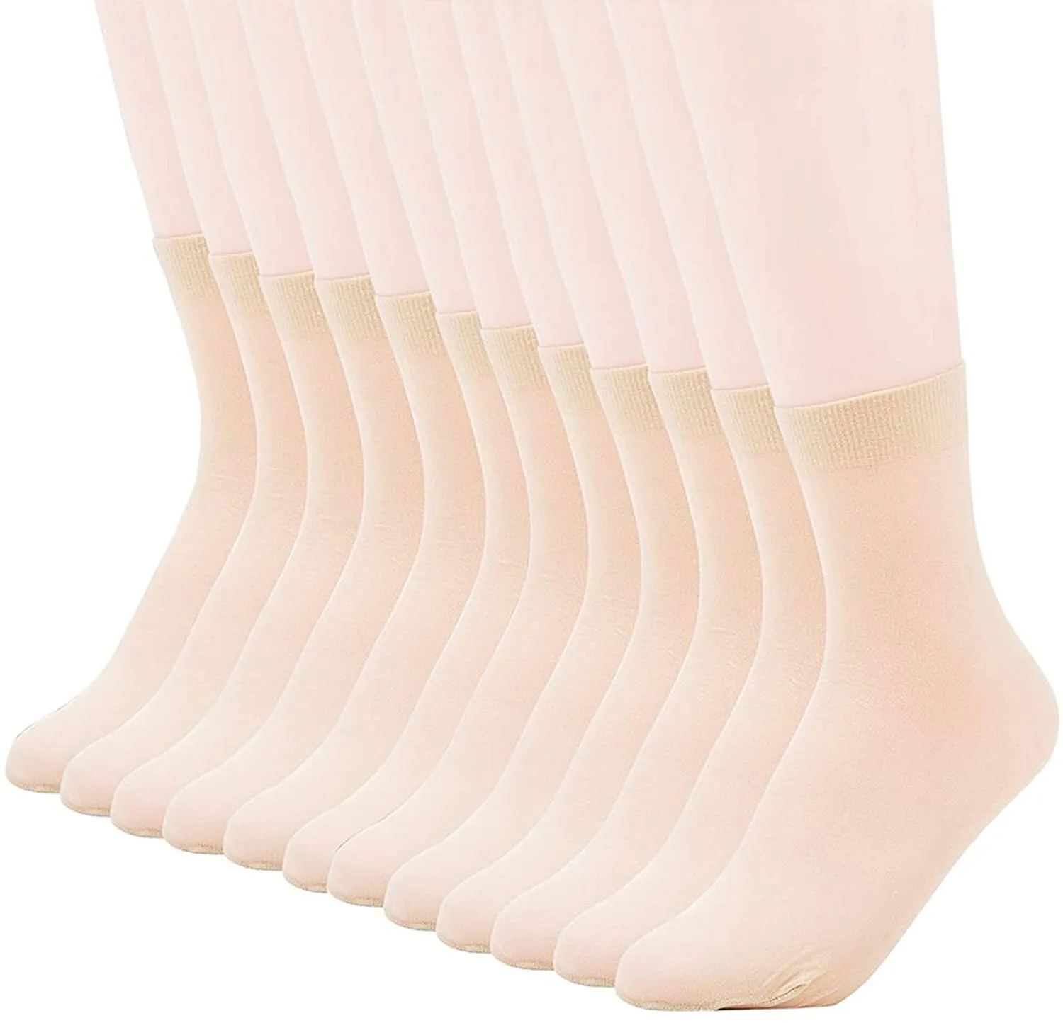 MANZI 12 Pairs Women's Ankle High Sheer Socks