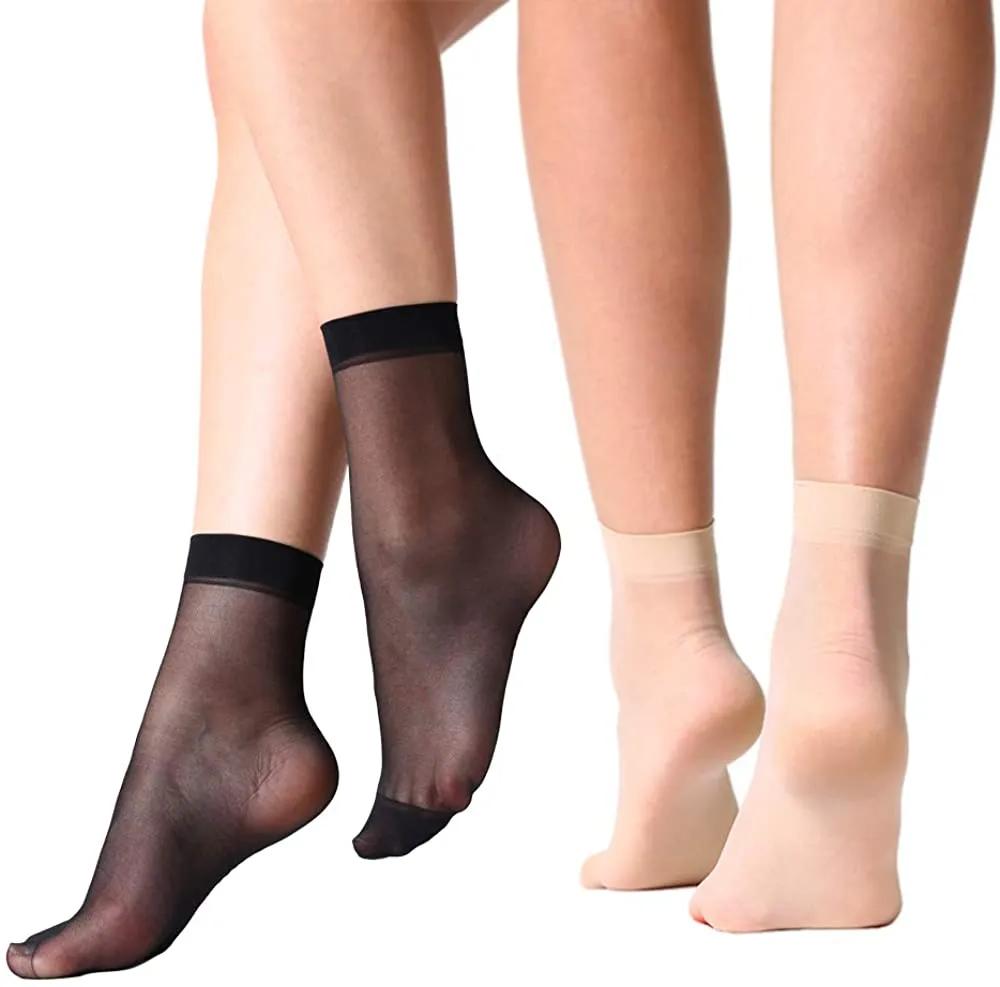 MANZI 12 Pairs Women's Ankle High Sheer Socks