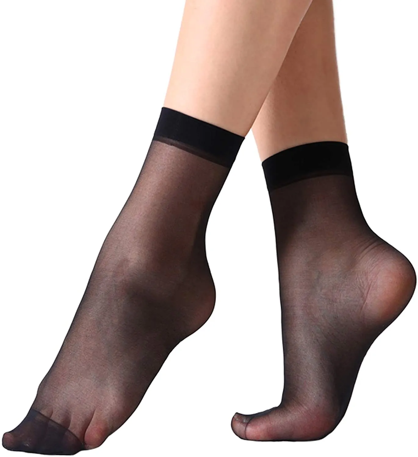 MANZI 12 Pairs Women's Ankle High Sheer Socks