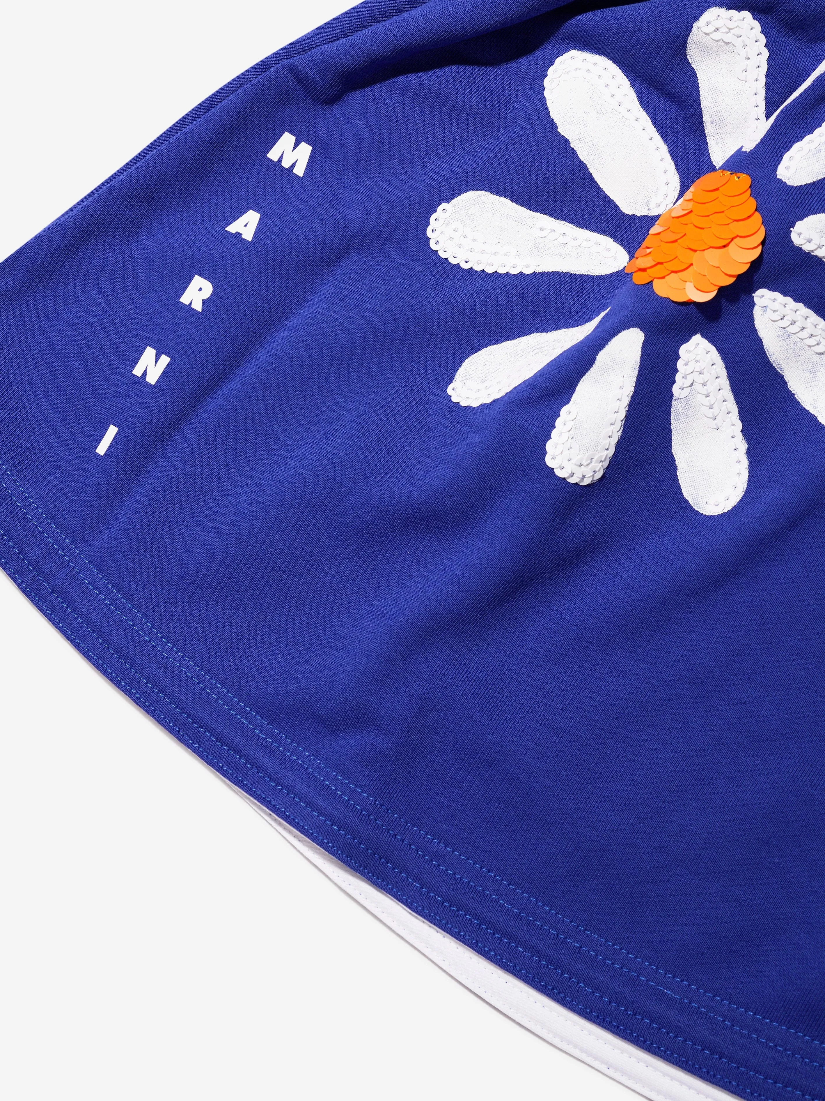 MARNI Girls Daisy Flower Skirt in Blue