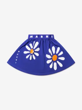 MARNI Girls Daisy Flower Skirt in Blue