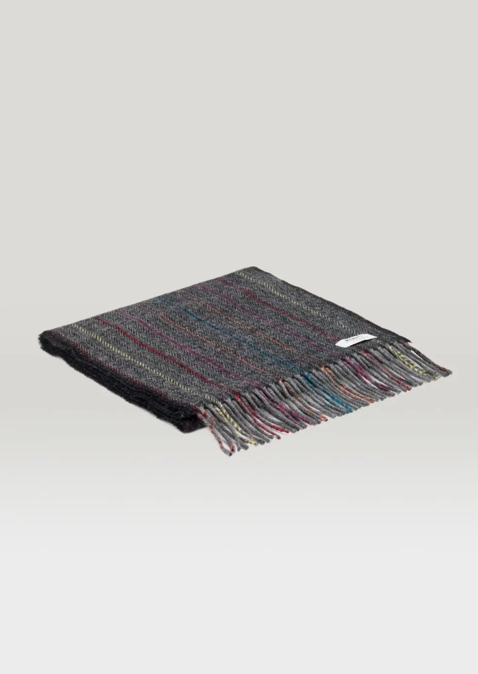 McNutt Lambswool Scarf | Charcoal Rainbow