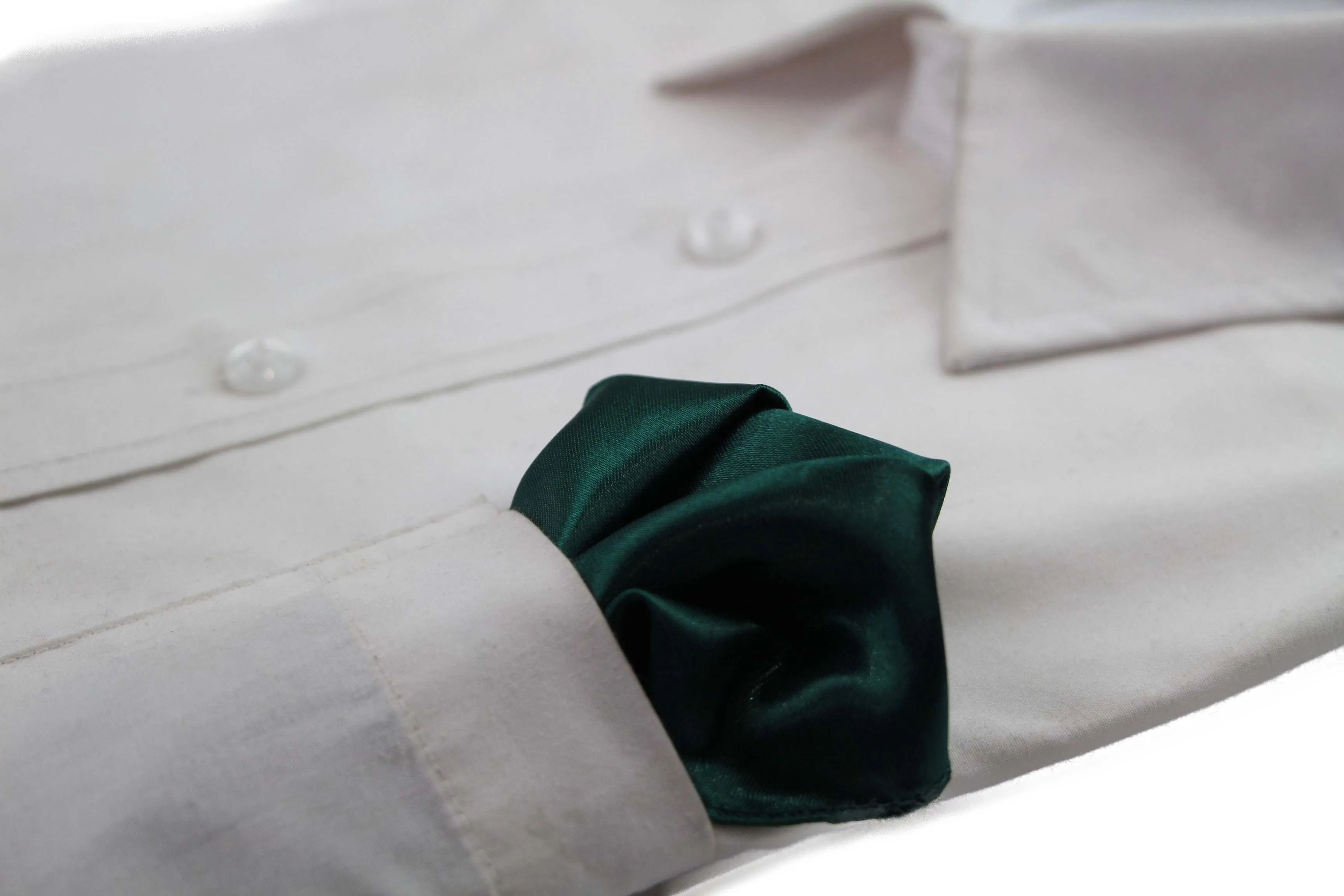 Mens Bottle Green Pocket Square