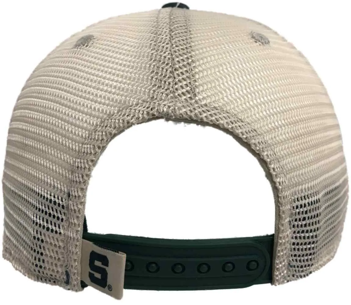 Michigan State Spartans TOW Green "Raggs" Mesh Script Snapback Slouch Hat Cap