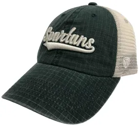 Michigan State Spartans TOW Green "Raggs" Mesh Script Snapback Slouch Hat Cap