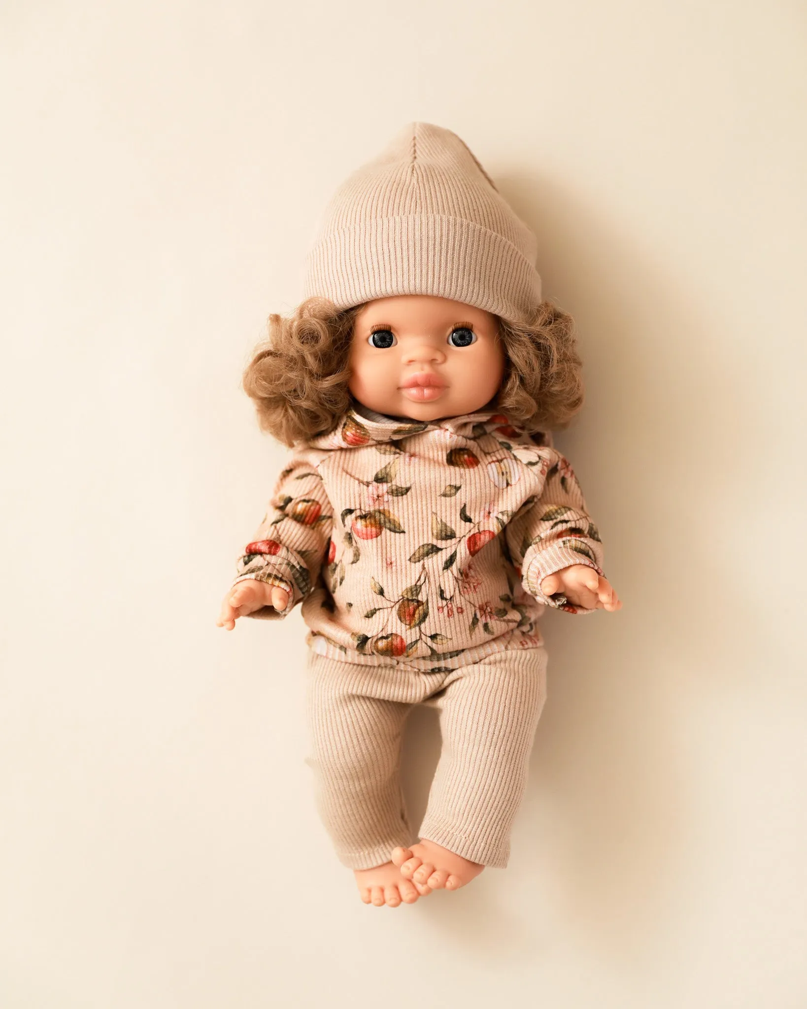 Minikane Doll Clothes | Doll Sweatshirt Set w/ Beanie - Apples