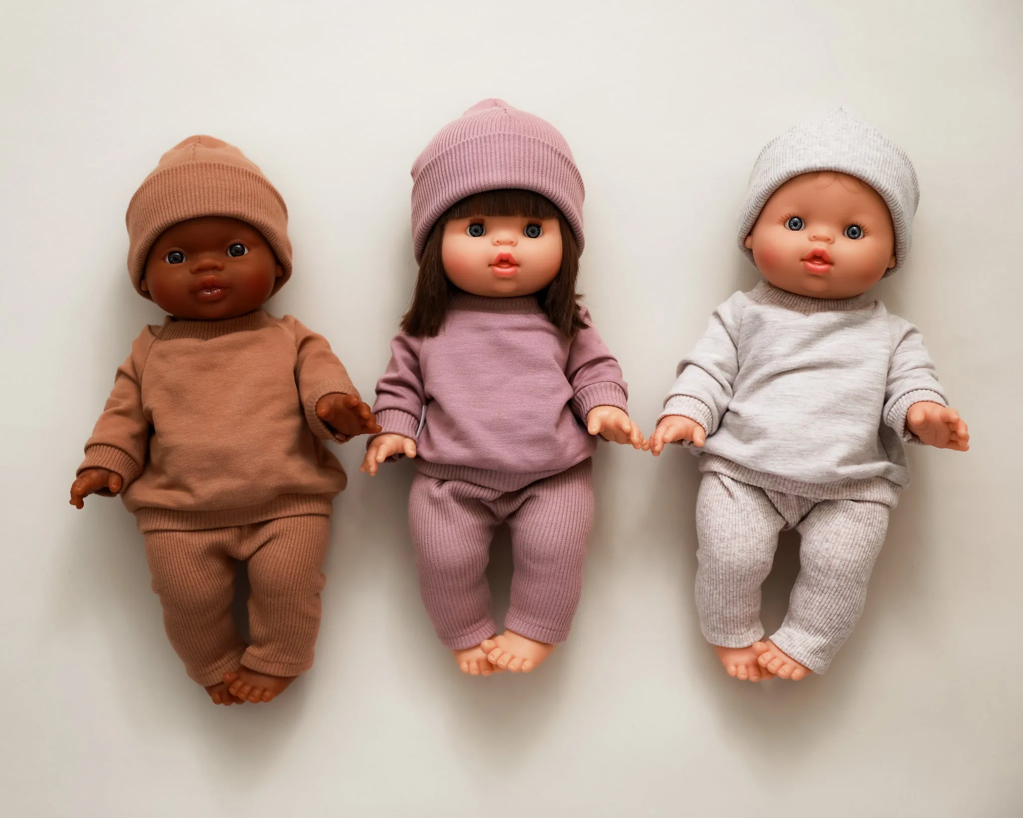 Minikane Doll Clothes | Doll Sweatshirt Set w/ Beanie - Beige