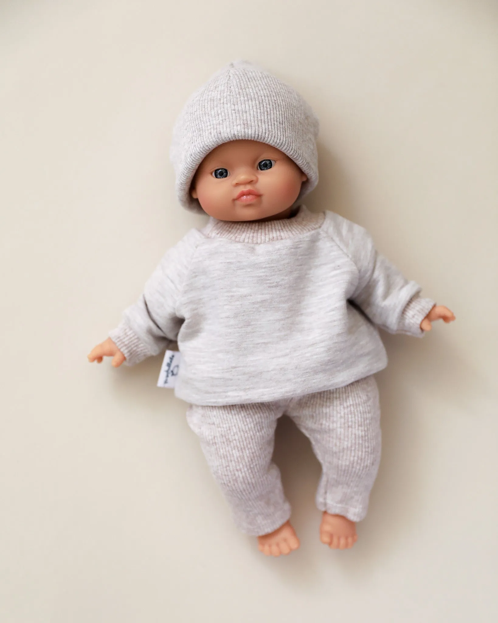 Minikane Doll Clothes | Doll Sweatshirt Set w/ Beanie - Beige