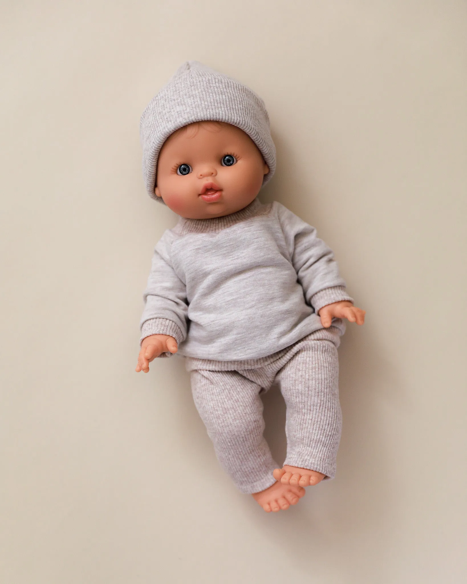 Minikane Doll Clothes | Doll Sweatshirt Set w/ Beanie - Beige