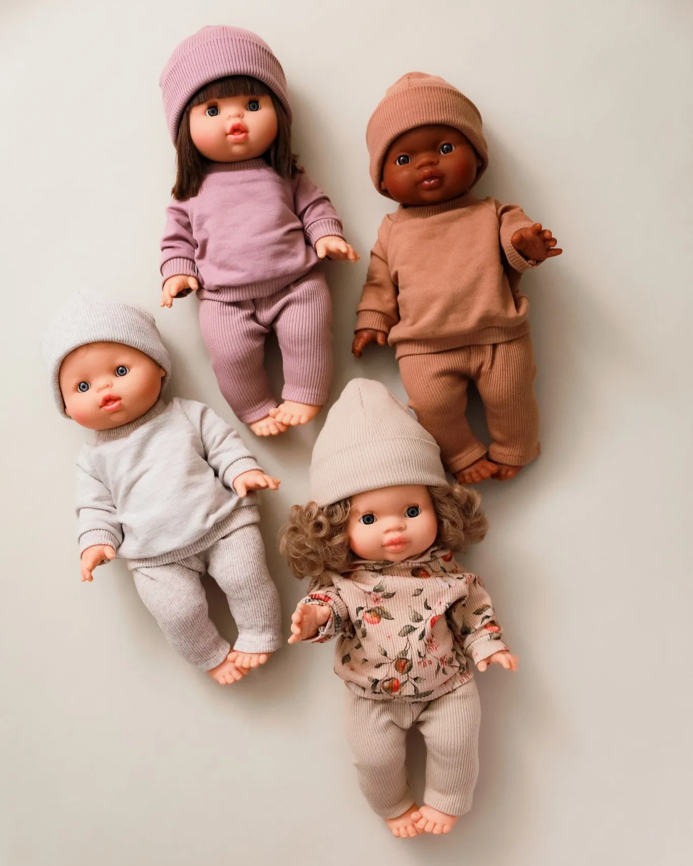 Minikane Doll Clothes | Doll Sweatshirt Set w/ Beanie - Beige