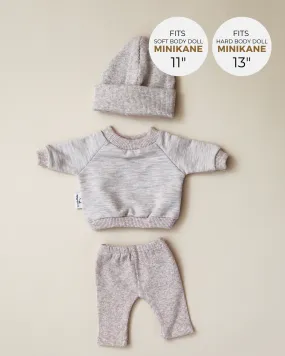 Minikane Doll Clothes | Doll Sweatshirt Set w/ Beanie - Beige