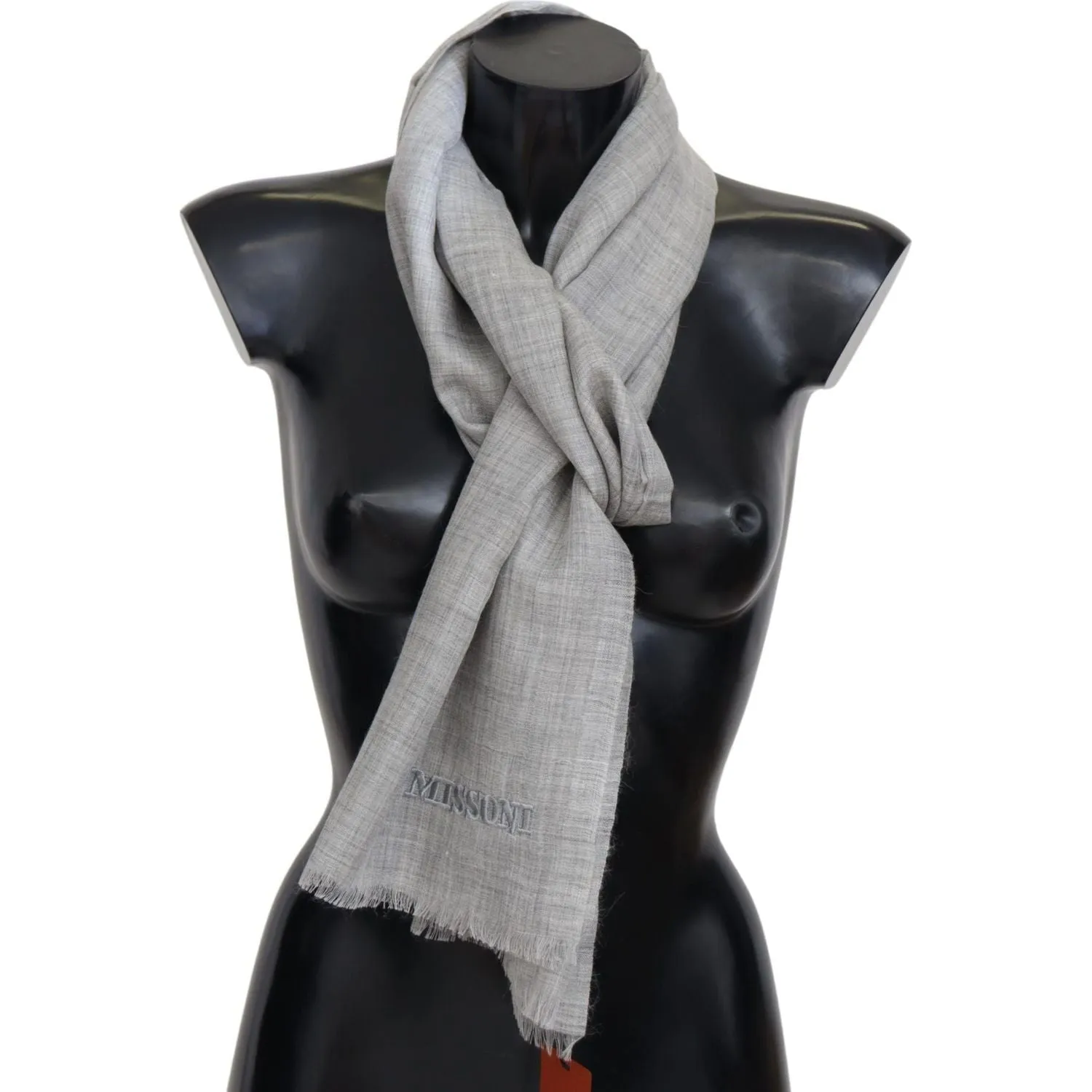 Missoni Elegant Beige Wool Silk Unisex Scarf