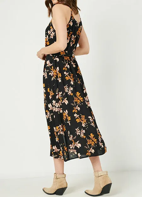 Mxed Floral Black Dress