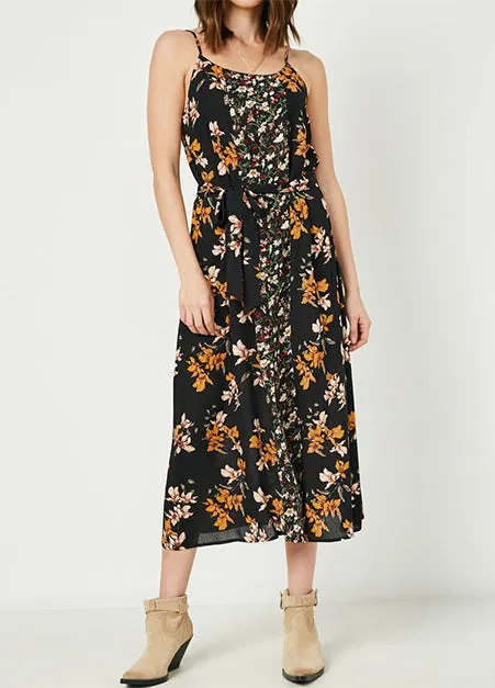 Mxed Floral Black Dress