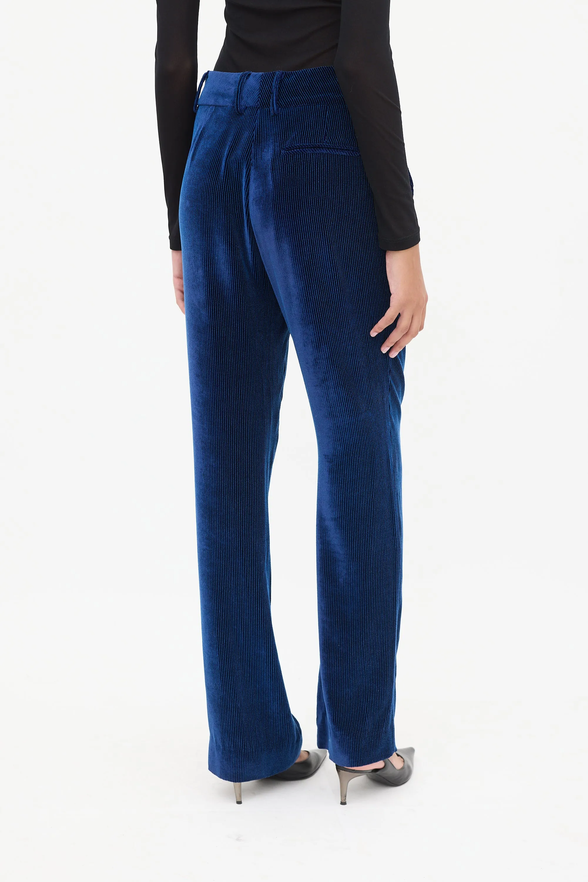 Navy Corduroy Straight Leg Trouser