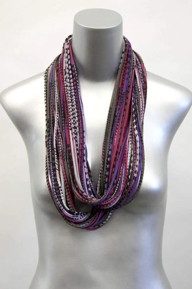 Necklush Infinity Scarf / Burgundy Brown & Purple / Unisex