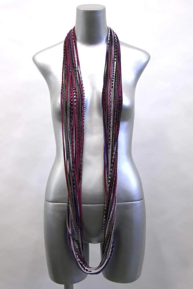 Necklush Infinity Scarf / Burgundy Brown & Purple / Unisex