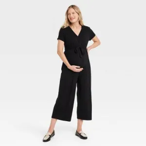 New - Short Sleeve Maternity And Beyond Jumpsuit - Isabel Maternity by Ingrid & Isabel Black S