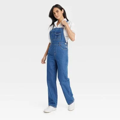 New - Women's 90's Baggy Jumpsuit - Universal Thread Medium Wash 8