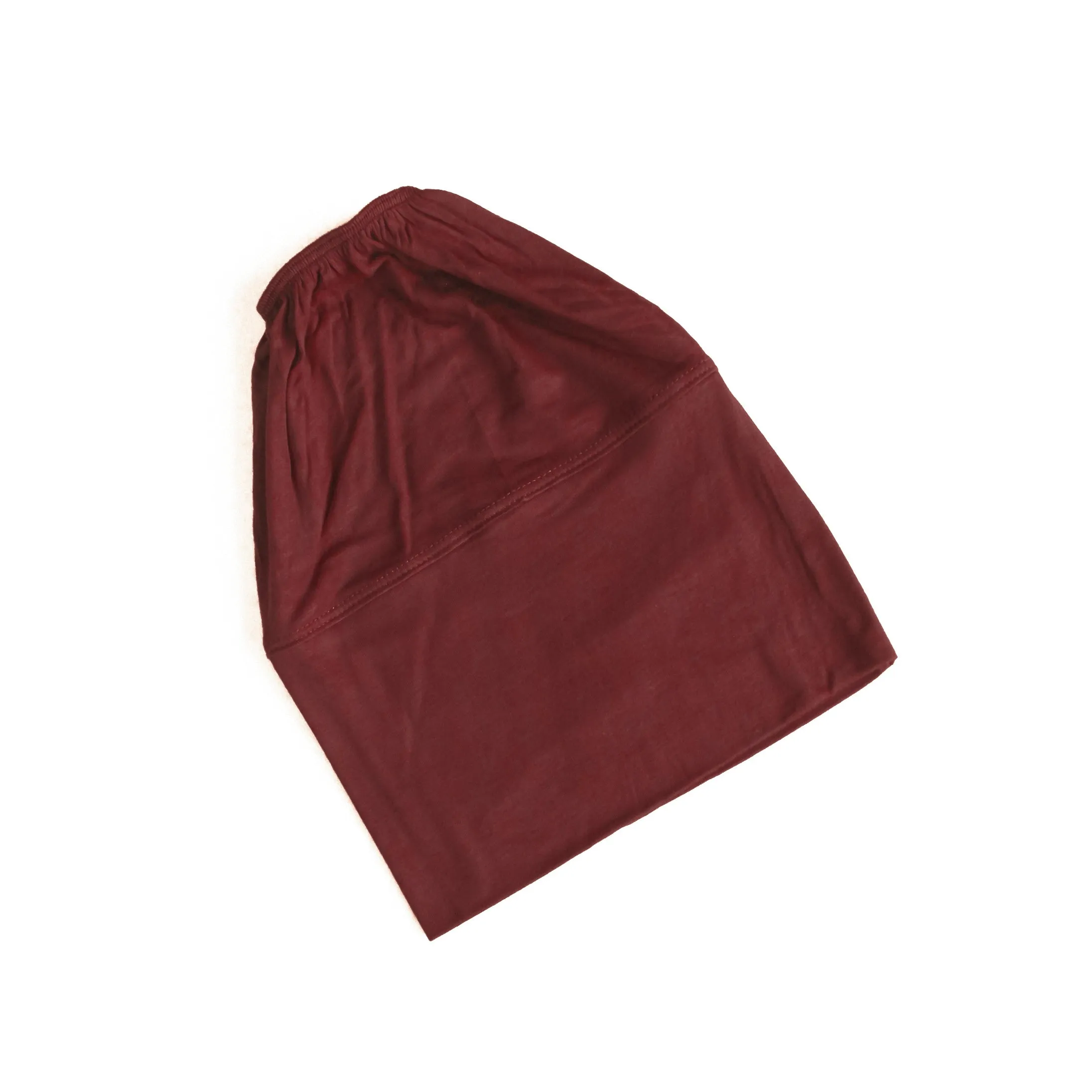 (No headache) Beanie Hijab Cap - Dark Maroon