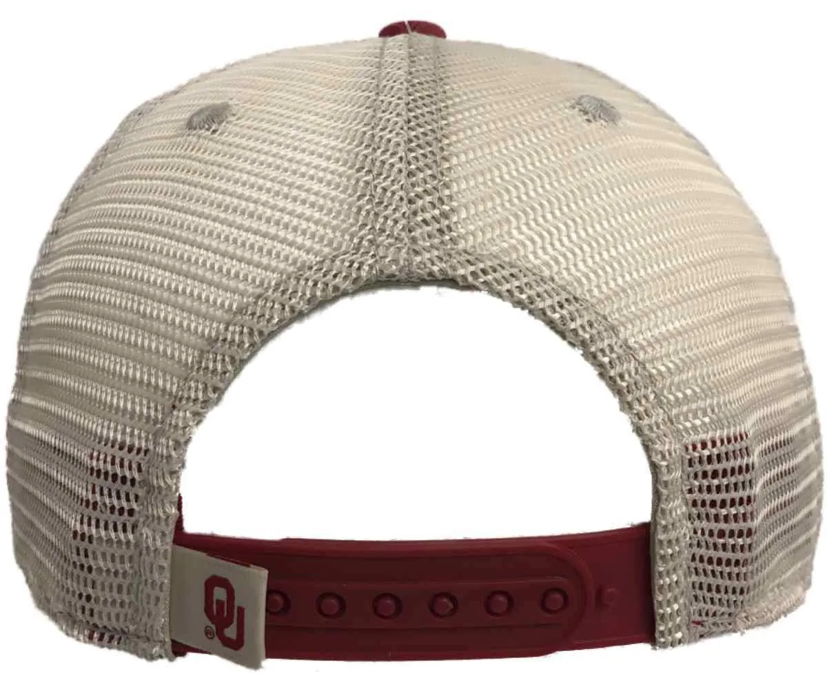 Oklahoma Sooners TOW Red "Raggs" Mesh Script Logo Snapback Slouch Hat Cap