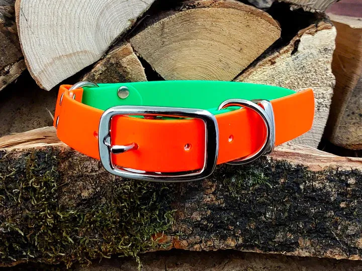 Orange & Green Waterproof Collar