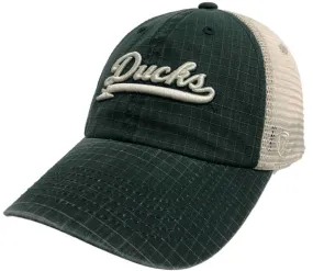 Oregon Ducks TOW Dark Green "Raggs" Mesh Script Logo Snapback Slouch Hat Cap