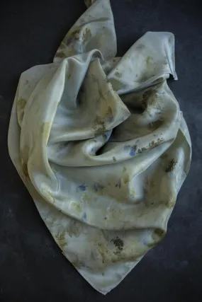 Original Eco-Dyed {Sage-Blue}  | 35 x 35" 100% Silk Scarf