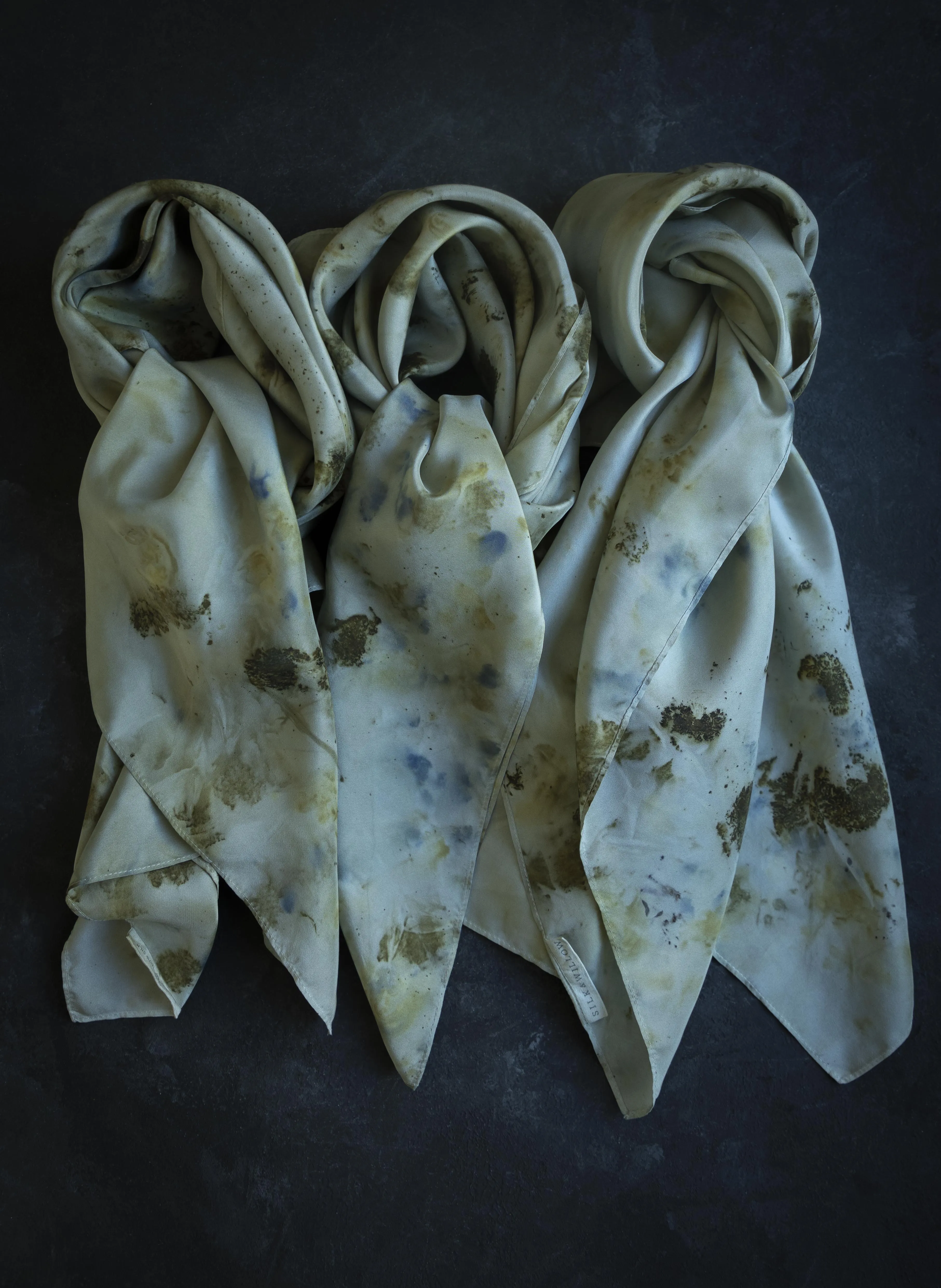 Original Eco-Dyed {Sage-Blue}  | 35 x 35" 100% Silk Scarf