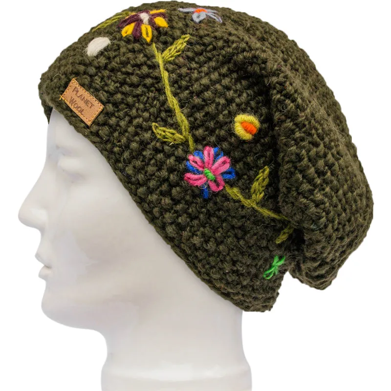 Planet wool - Long flowerhat | wollen muts