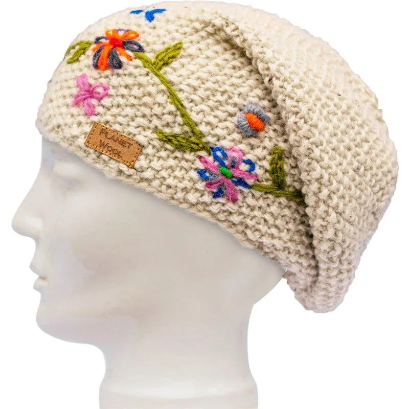 Planet wool - Long flowerhat | wollen muts