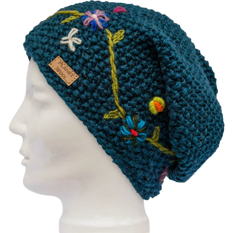 Planet wool - Long flowerhat | wollen muts