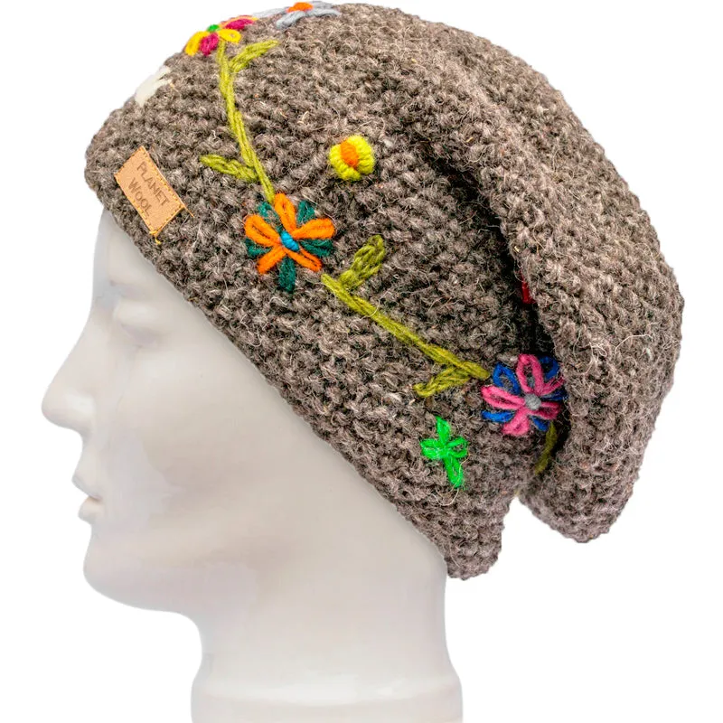 Planet wool - Long flowerhat | wollen muts